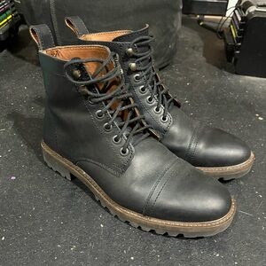 Men’s Black Leather Patina Breaker Boots